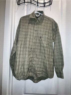 Barbour Green Plaid Button-Down flannel Shirt